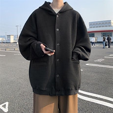 M-8XL春季高品质夹克卫衣加肥加大码连帽重磅开衫外套KS2102/P80，男装卫衣，电商B238