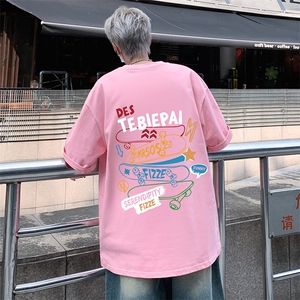 T680P26夏季新品港风高街美式短袖T恤宽松ins重磅纯棉体恤图片