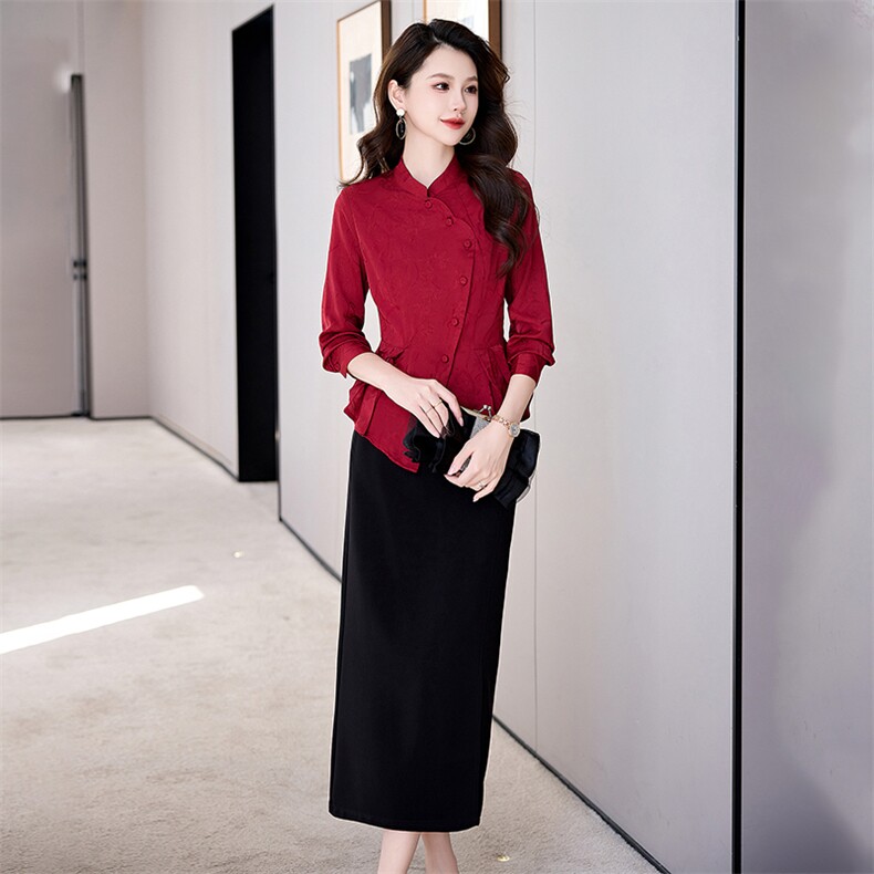 喜婆婆婚宴装春季妈妈礼服平时可穿婚礼穿搭高贵年轻洋气裤子套装,女装套装/套裙,时尚俏佳人