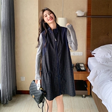新品大货好数据格子无袖连衣裙+T套装6837-P195控318，女装套装/套裙，2C196