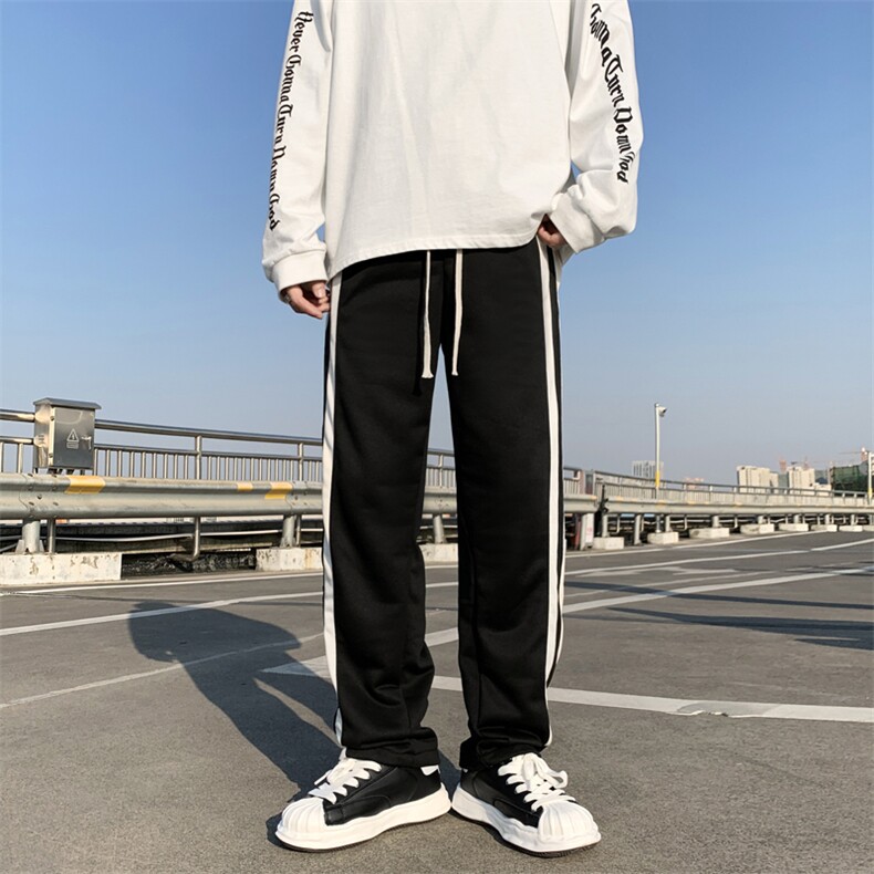 男青春流行直筒运动裤潮休闲裤拼色K21P29,男装休闲裤,星座1116-2