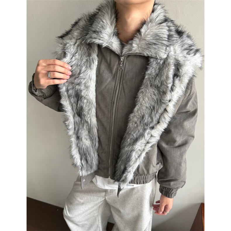 羊羔绒毛棉袄男士冬季加厚加绒棉衣冬装情侣棉服外套M8224,男装棉衣,星座1116A（原606A-3）