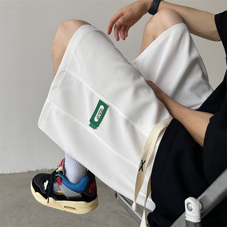 DK01-P25现货M-5XL280克华夫格夏季百搭休闲短裤宽松五分裤,男装牛仔裤,电商B327
