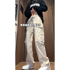 美式工装裤男春款痞帅直筒休闲裤多口袋显瘦机能冲锋裤K6041-P36，男装休闲裤，星座412-2