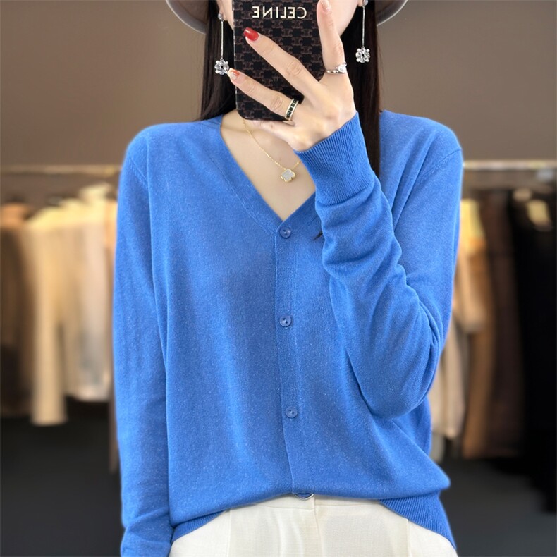 23春秋新款天丝鎏金沙开衫防晒衫女针织通勤薄款外搭长袖宽松上衣,女装蕾丝衫/雪纺衫,大美人包芯纱店