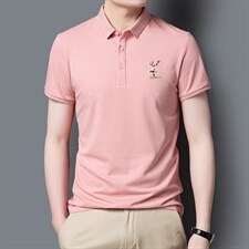 男士短袖T恤潮流百搭POLO衫夏季青年休闲宽松纯色体恤衫薄款上衣图片