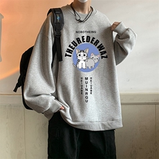 圆领卫衣男大码加厚加绒长袖t恤男S6160-P28加绒款-P33，男装卫衣，电商A040