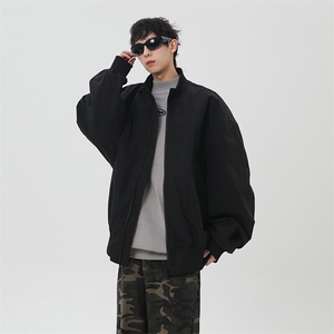 港风日系复古设计感拼接高领开衫夹克外套 XZ213-JK4000-P60控88图片