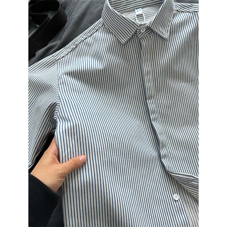 衬衫男长袖宽松设计感小众开衫衬衣港风潮流外套CS017-P30,男装衬衫,星座301C-5