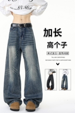 加长版裤子男高个子阔腿直筒牛仔裤190cm115休闲百搭长裤KZ080P60，男装牛仔裤，电商B312