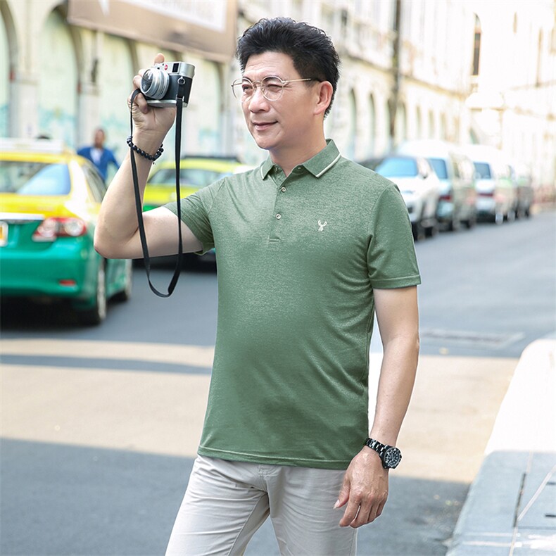 衬衫领半袖t恤男有带领2023夏季新款体恤男士商务休闲翻领polo衫,男装Polo衫,电商B212（原钱塘6029）