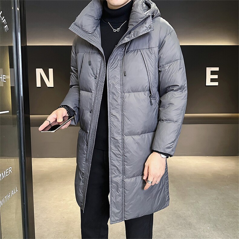店主风新款2025冬季纯色百搭中长款连帽羽绒服B338-0018-P235,男装羽绒服,电商B338