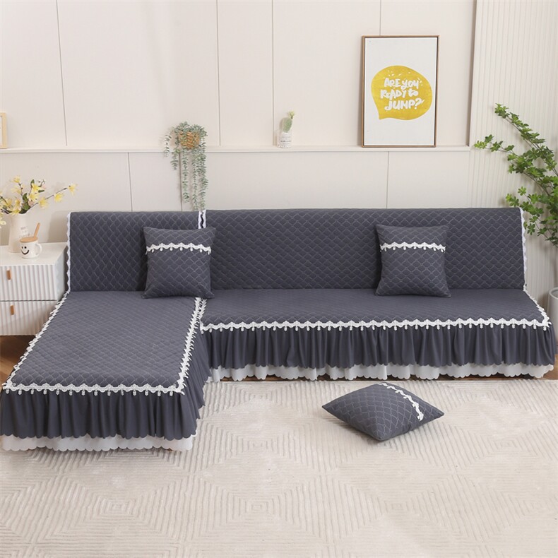 新款亲肤尼无扶手贵妃组合全盖沙发垫，靠枕/抱枕，一起卖家纺