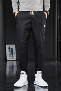 休闲直筒宽松韩版潮流松紧腰弹力修身束脚百搭秋冬男长裤K705-P45图片