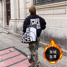 藏青色刺绣夹棉夹克外套男女潮牌美式情侣棉衣网图MF018-P63，男装棉衣，星座1001-1