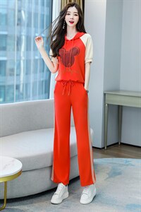 2022夏季新款简约时尚个性腰部抽绳系带收腰休闲舒适连帽两件套图片