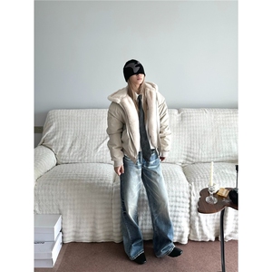 美式兔毛连帽座山雕夹克棉服男冬季加绒棉衣外套MF390-P99图片