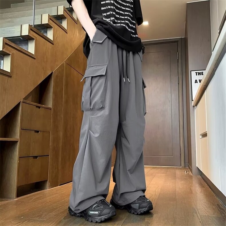 工装裤男春夏季四面弹复网降落伞休闲阔腿高腰美式运动裤K801,男装工装外套,星座1116A-1（原606A）
