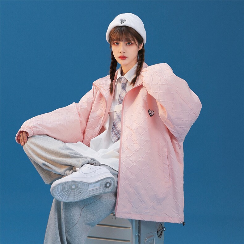 2026秋季新款潮百搭爱心小标宽松夹克情侣外套-G610-P75控88--,男装夹克,A247A