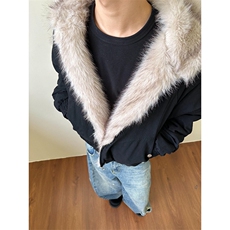 现货高品质美式高街冬季重磅硬挺短款座山雕毛领棉衣男女加厚外套，男装棉衣，电商A486-1
