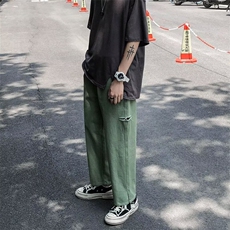 春季新款时尚潮男百搭破洞工装休闲裤，男装休闲裤，四季星座218-1