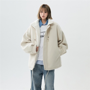 抽绳立领呢子羊羔绒内胆棉衣宽松加厚保暖抗寒棉服A170-N65-P125图片