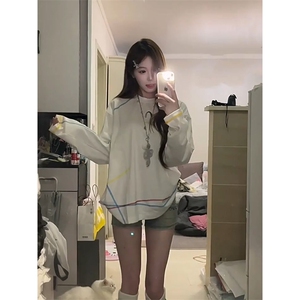 美式高街解构工艺速干长袖T恤衫男女款防晒上衣户外运动骑行服潮图片