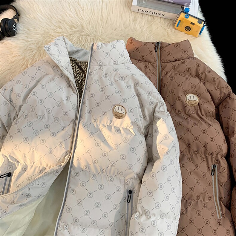 新款笑脸贴标字母加绒加厚保暖棉衣面包服A316-1-Y104P85控118,男装棉衣,星座906（原电商a316-1）