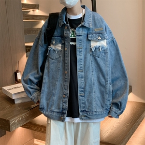 春秋牛仔外套男ins韩版潮流褂学生港风潮牌宽松夹克JK02084-P70图片