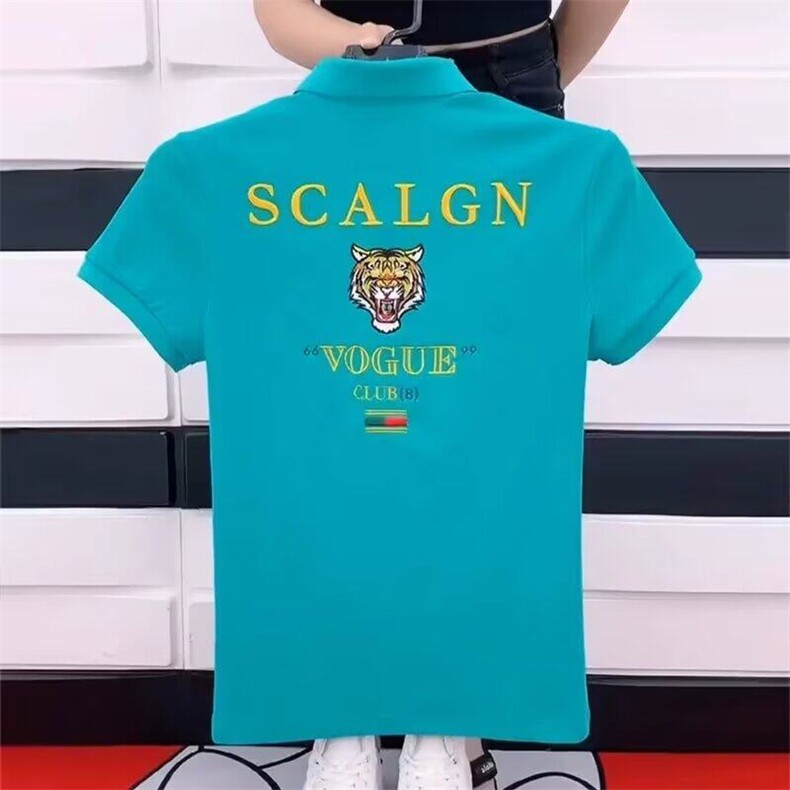 M617-P35翻领短袖polo衫男潮牌夏季t恤修身潮流百搭T恤上衣，男装Polo衫，星座617A-1（原B318A）