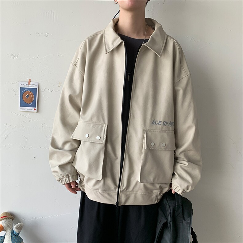 【】A003-HJ5112-P115新款皮革个性夹克外套几物,男装夹克,电商A003