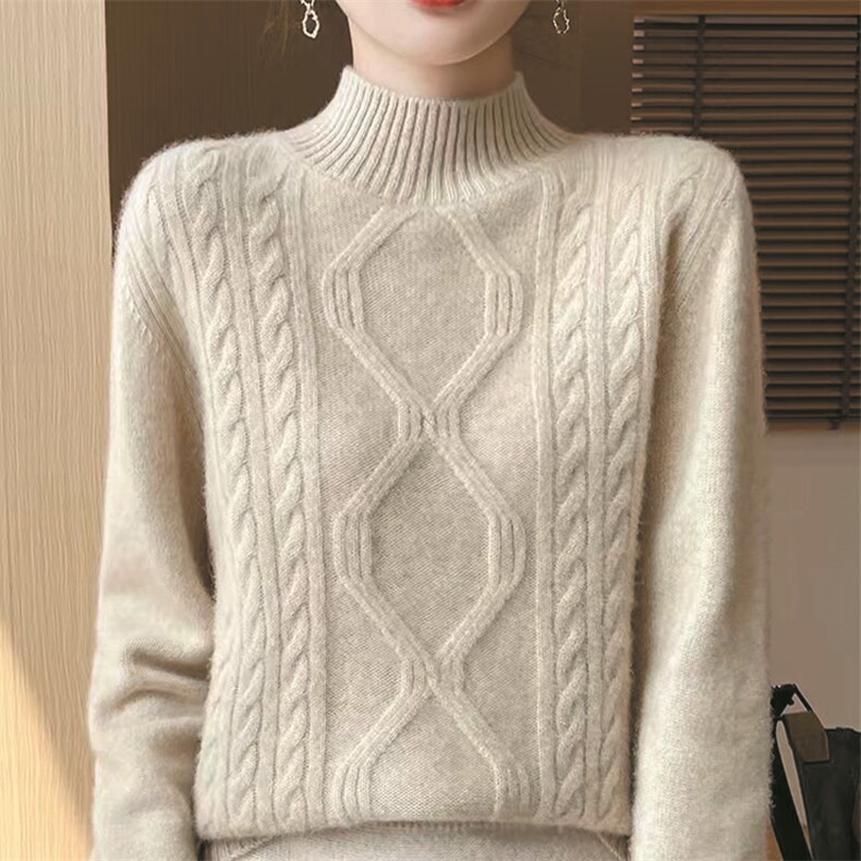 优雅气质高领毛衣显瘦百搭时尚针织衫，女装针织衫/毛衣，萱芳婷羊绒