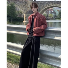 铆钉磨砂纹理皮衣日系文艺时尚慵懒潮流新款百搭简约气质JS568，男装皮衣，星座1116A（原606A-3）