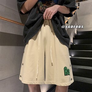 夏季新款排扣短裤潮牌宽松休闲裤运动裤313A-1-KK285-P45控价58图片