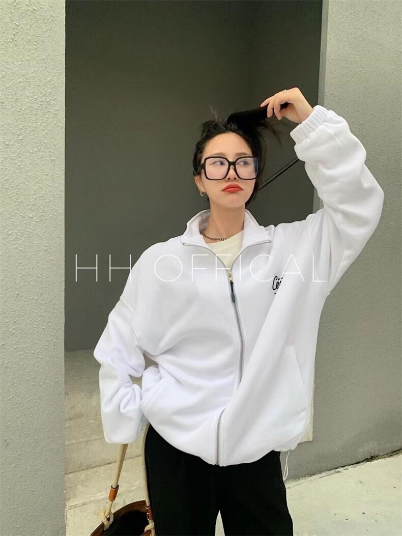 爆加绒/后背刺绣字母开衫，其它，hh