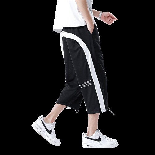 7XL~M 2023夏季新款港风中性风休闲七分裤男女款学生中裤控价68图片