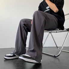 美式高街小直角后脚跟排扣西裤直筒休闲裤XZ211-1-K2316-P50，男装西裤，星座211-1