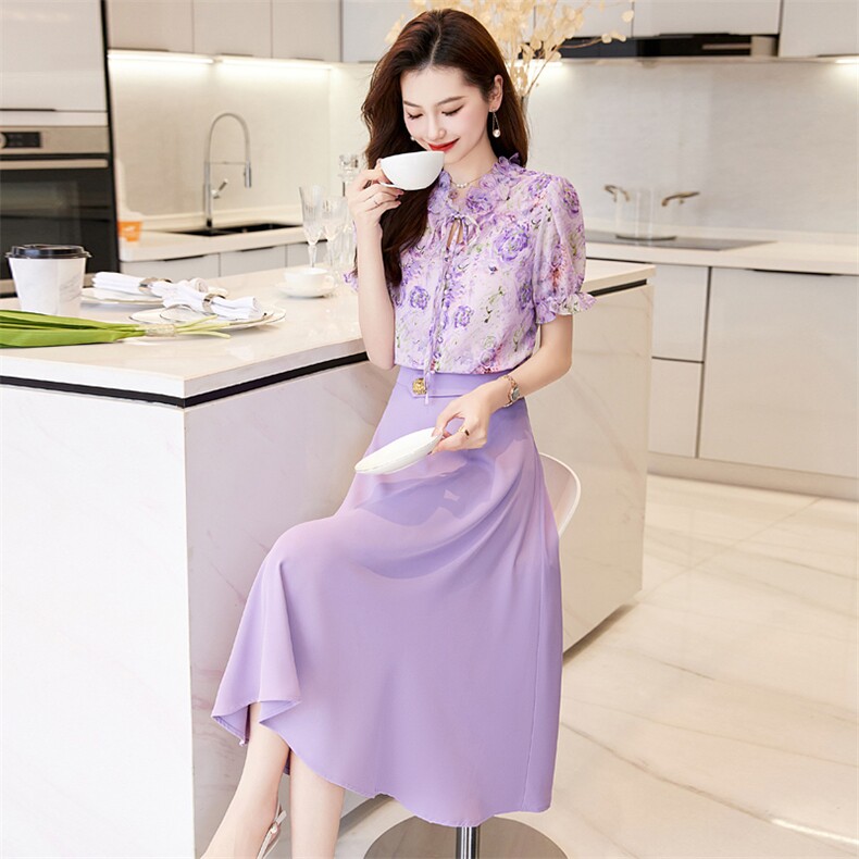 时尚套装女夏气质名媛洋气2024新款高级感高端职业半身裙两件套,女装套装/套裙,火爆靓佳人