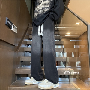牛仔裤男2024春季宽松直筒新款渐变百搭裤子B315-K5448-P50控68图片
