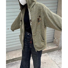 美式复古设计感针织连帽外套男女小众早春慵懒卫衣开衫MY283，女装短外套，星座1116A（原606A-3）