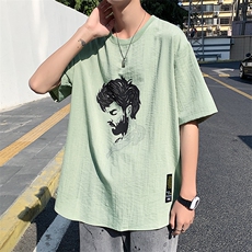 夏季新款港风印花T恤时尚百搭冰丝圆领T恤BS3104-P32，男装T恤，星座717