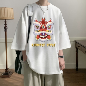 春夏季七分袖t恤男大码五分袖男短袖中袖Q11185-P30,帆布鞋怎么穿搭夏季女图片