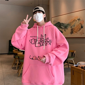 已注册得物直播抖音高品质港风男宽松连帽卫衣外套W5040P45控68图片