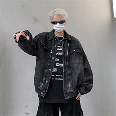 Wt870-P80美式复古拉链宽松型牛仔夹克，男装夹克，星座1501-1