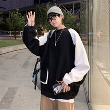 2021秋冬季情侣港风加绒卫衣男宽松圆领休闲大码潮牌长袖P50，男装卫衣，星座410-6（原星座1304-1）