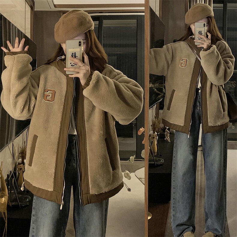 羊羔绒外套女冬季加绒加厚宽松学生羊羔毛棉服保暖棉衣C549-P120,男装棉衣,星座911-2(原星座613-2）