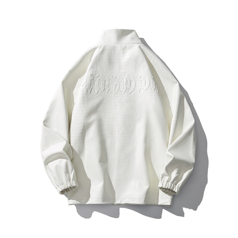 白底美式钢印夹克大码皮衣鳄鱼纹情侣皮衣男外套JK8749P90控128,男装夹克,星座226-1