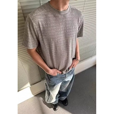 肌理混纺提花短袖t恤男黑色高级感痞帅修身圆领半袖男T332，男装T恤，星座1116A（原606A-3）