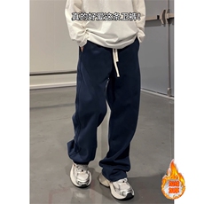 秋冬休闲裤百搭卫裤美式斜切加绒加厚弯刀裤微喇长裤K3669-特P35，男装休闲裤，电商B295