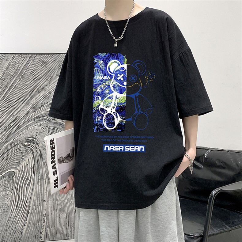 YT26290-P30亚麻短袖t恤男大码五分袖男宽松七分袖大皂风模特,男装T恤,电商A040